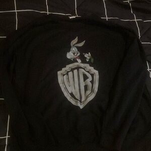 Black bugs bunny/warner bros logo sweater mens